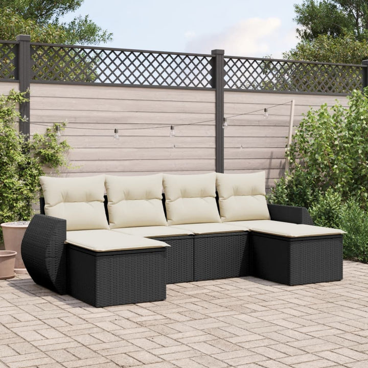 Set Mobilier De Grădină Cu Perne, 6 Piese, , Poliratan