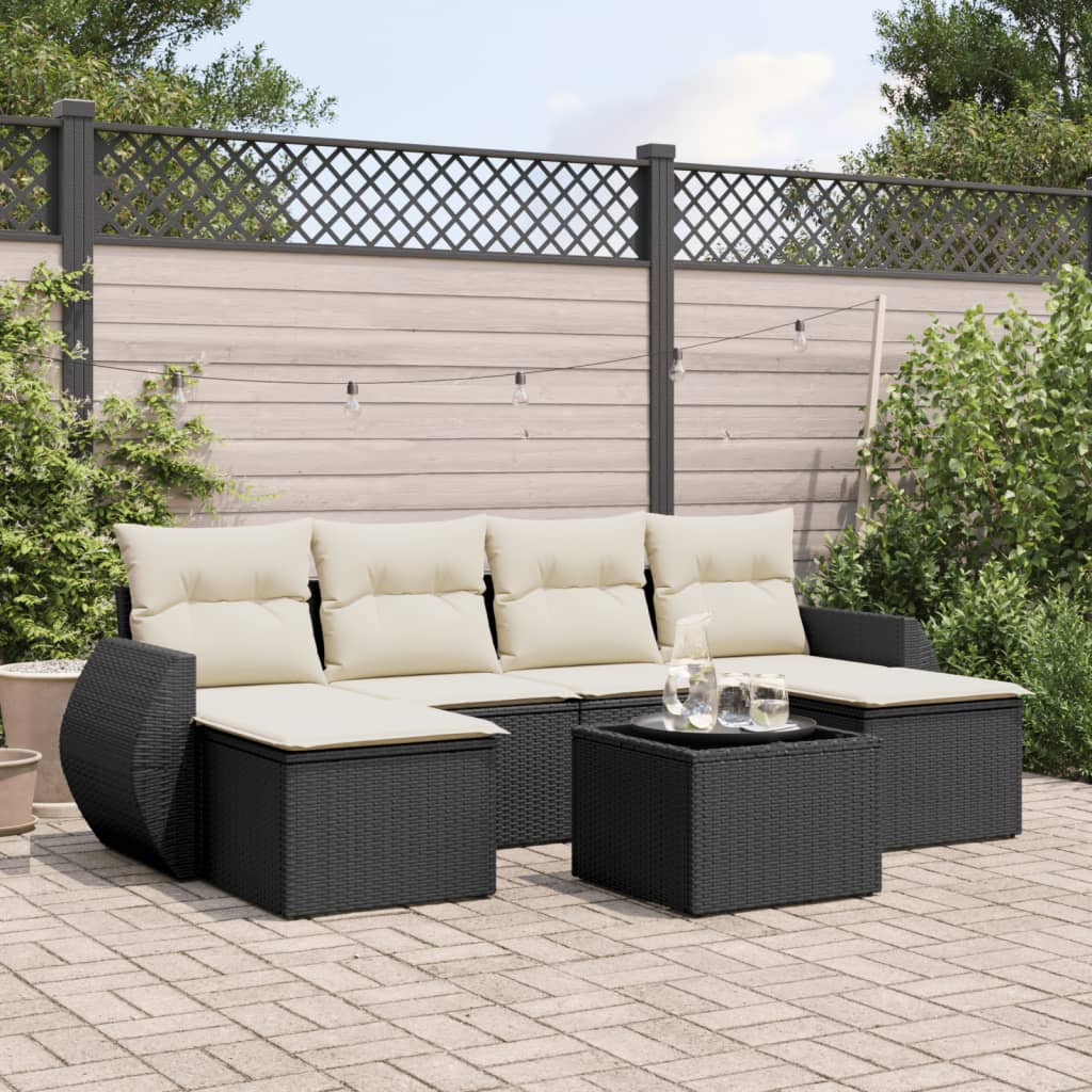 Set Mobilier De Grădină Cu Perne, 6 Piese, , Poliratan