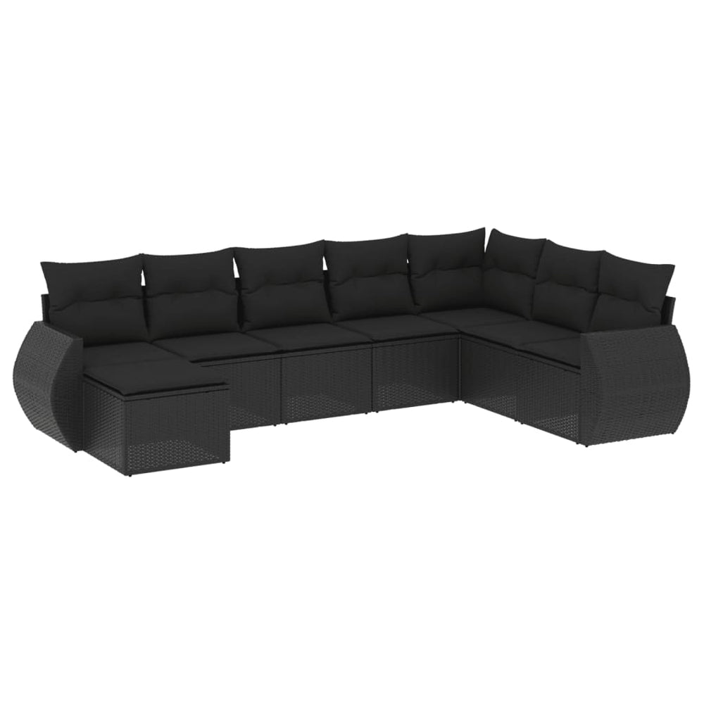 Set Mobilier De Grădină Cu Perne, 8 Piese, , Poliratan