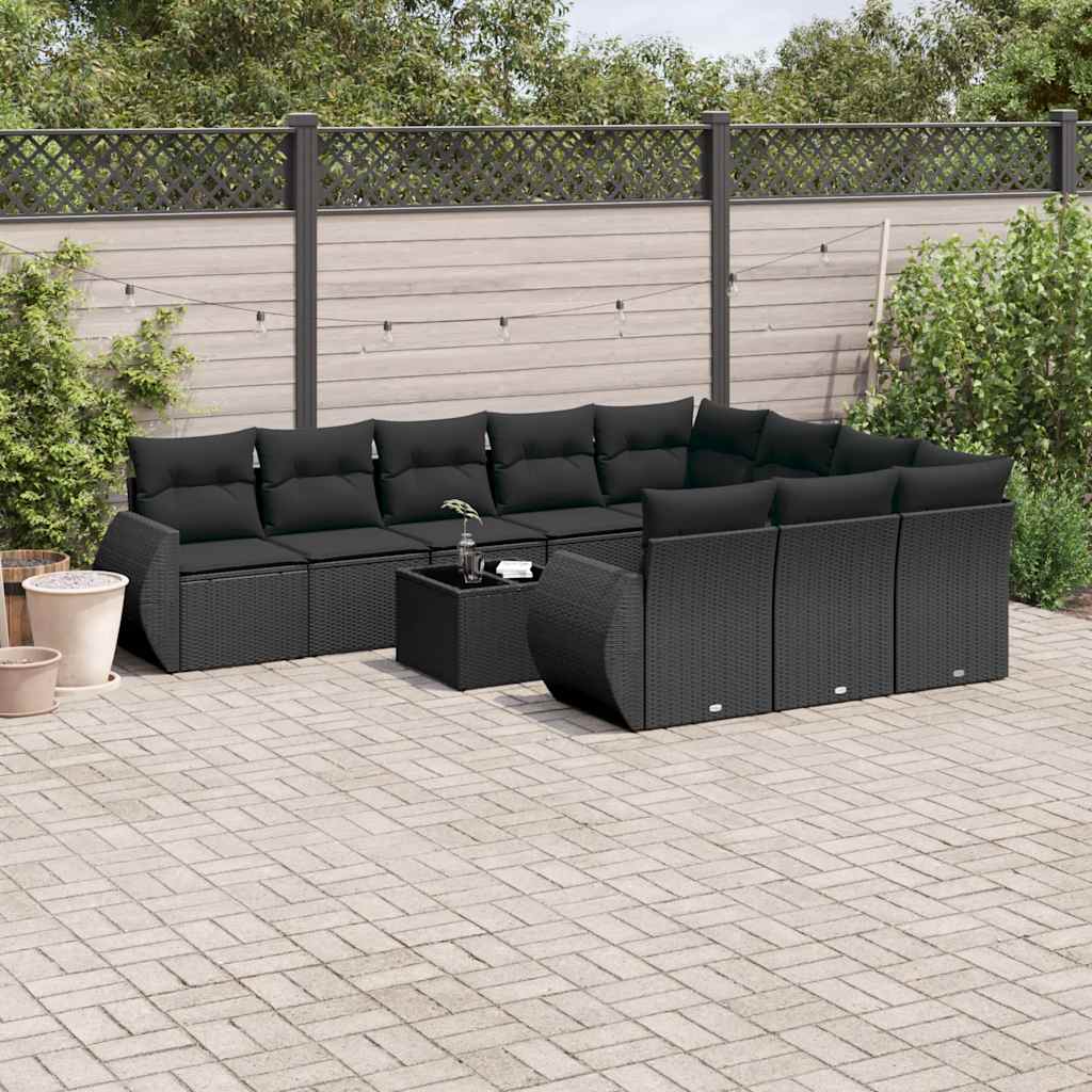 Set Canapele De Grădină Cu Perne, 10 Piese, Bej, Poliratan