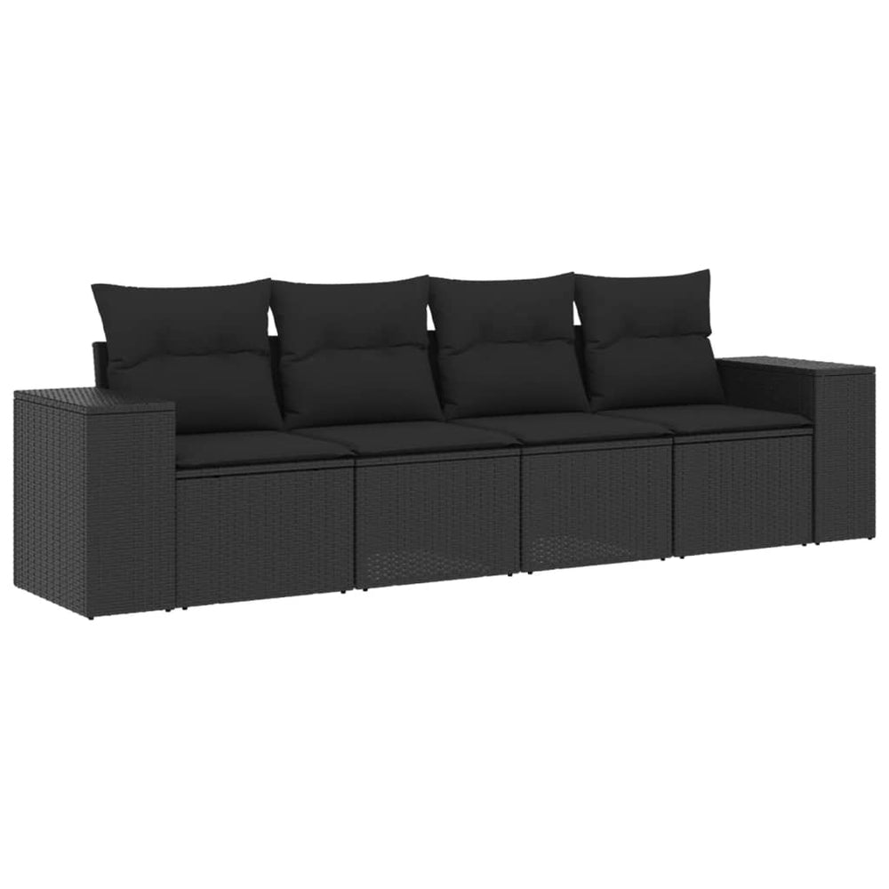 Set Mobilier De Grădină Cu Perne, 4 Piese, , Poliratan