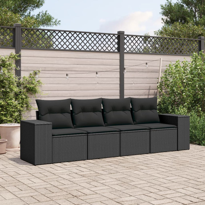 Set Mobilier De Grădină Cu Perne, 4 Piese, , Poliratan
