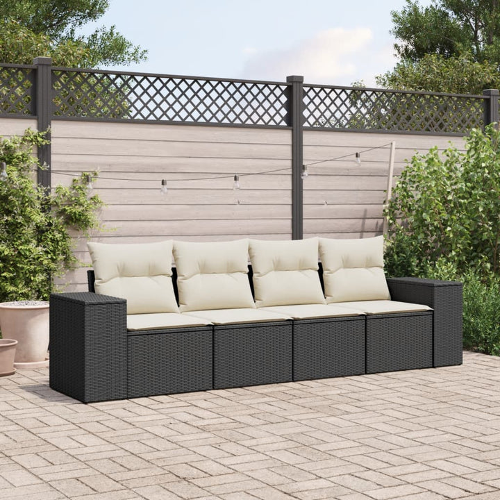 Set Mobilier De Grădină Cu Perne, 4 Piese, , Poliratan