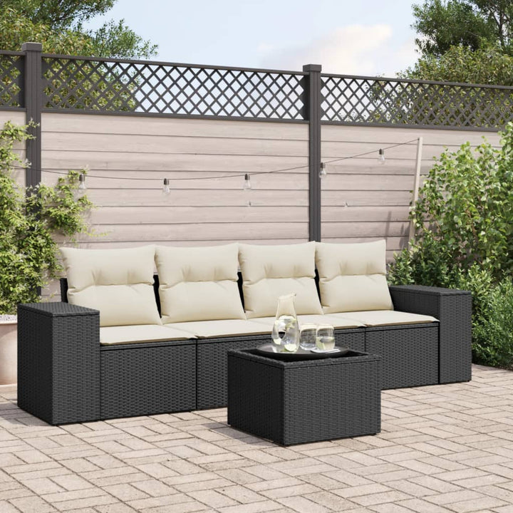 Set Mobilier De Grădină Cu Perne, 4 Piese, , Poliratan