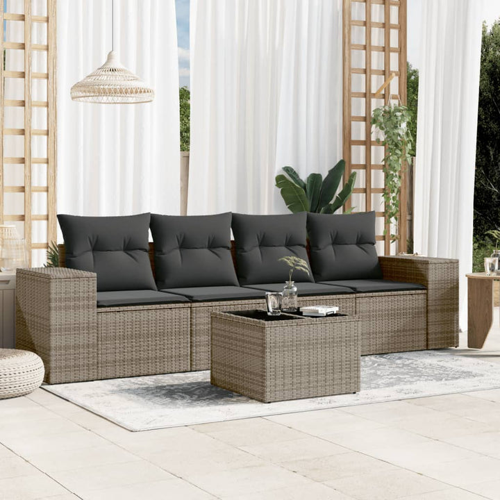 Set Mobilier De Grădină Cu Perne, 4 Piese, , Poliratan