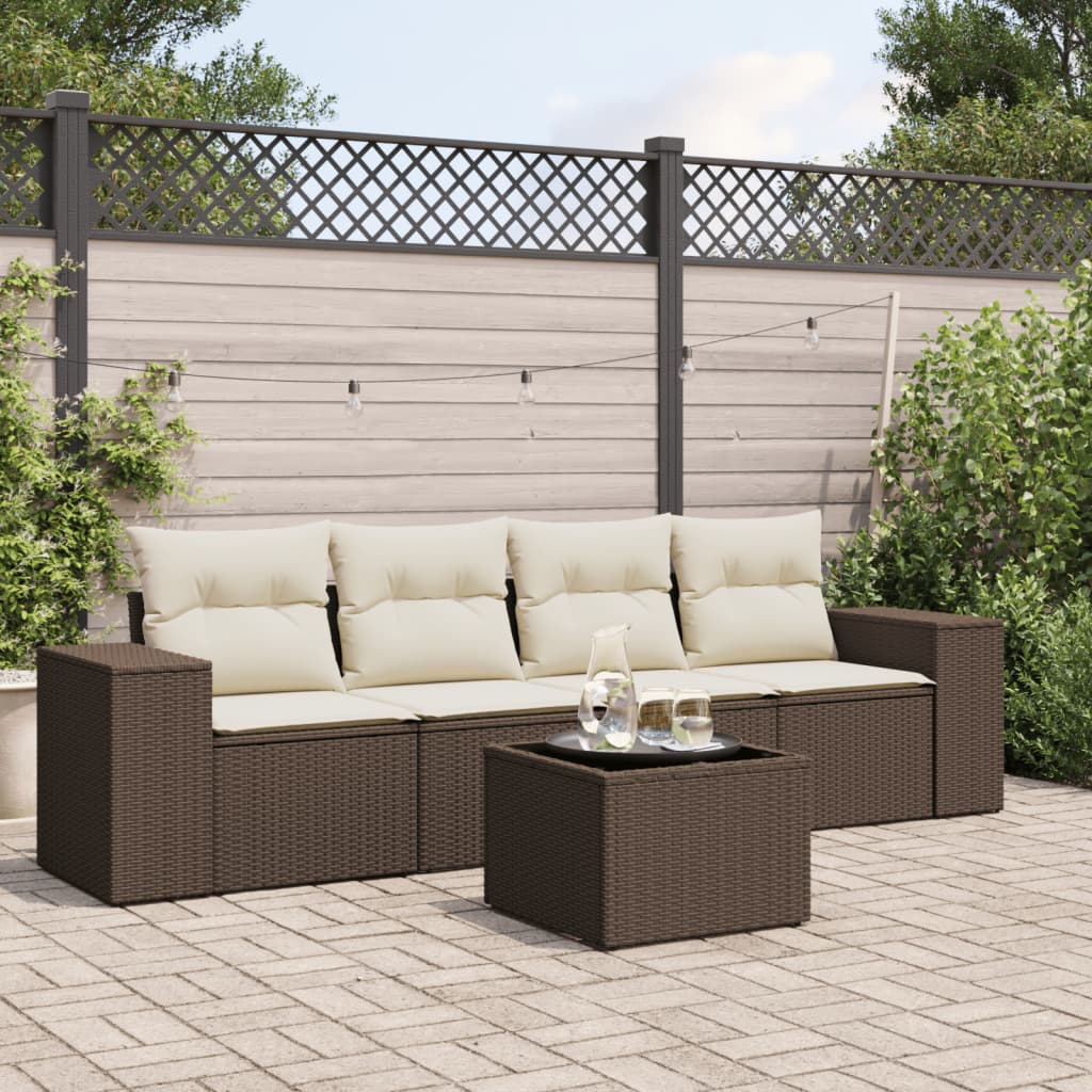 Set Mobilier De Grădină Cu Perne, 4 Piese, , Poliratan