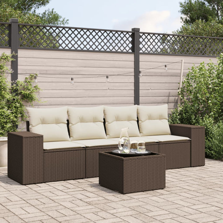 Set Mobilier De Grădină Cu Perne, 4 Piese, , Poliratan