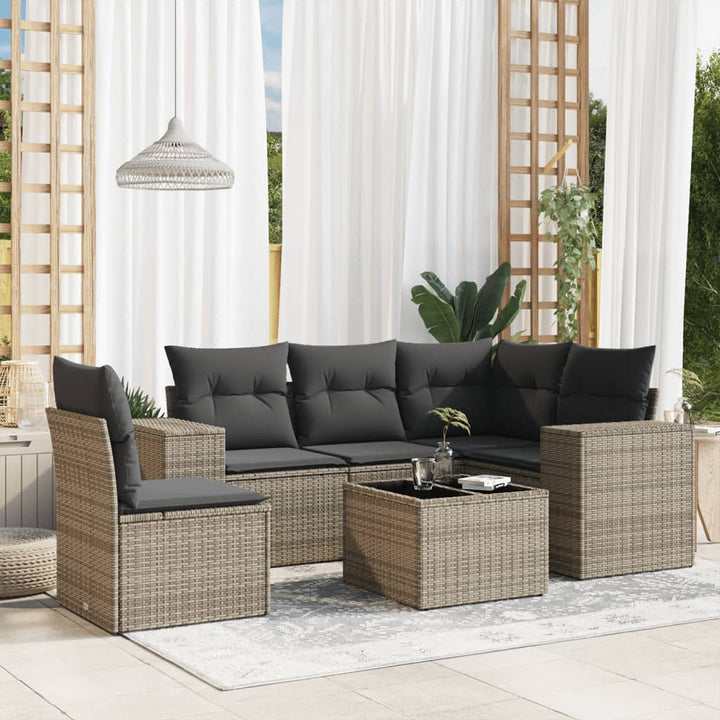 Set Mobilier De Grădină Cu Perne, 5 Piese, Negru, Poliratan