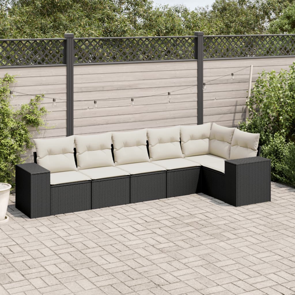 Set Mobilier De Grădină Cu Perne, 6 Piese, , Poliratan