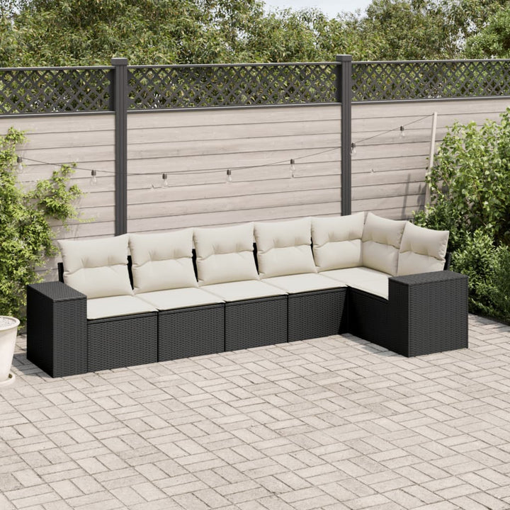 Set Mobilier De Grădină Cu Perne, 6 Piese, , Poliratan