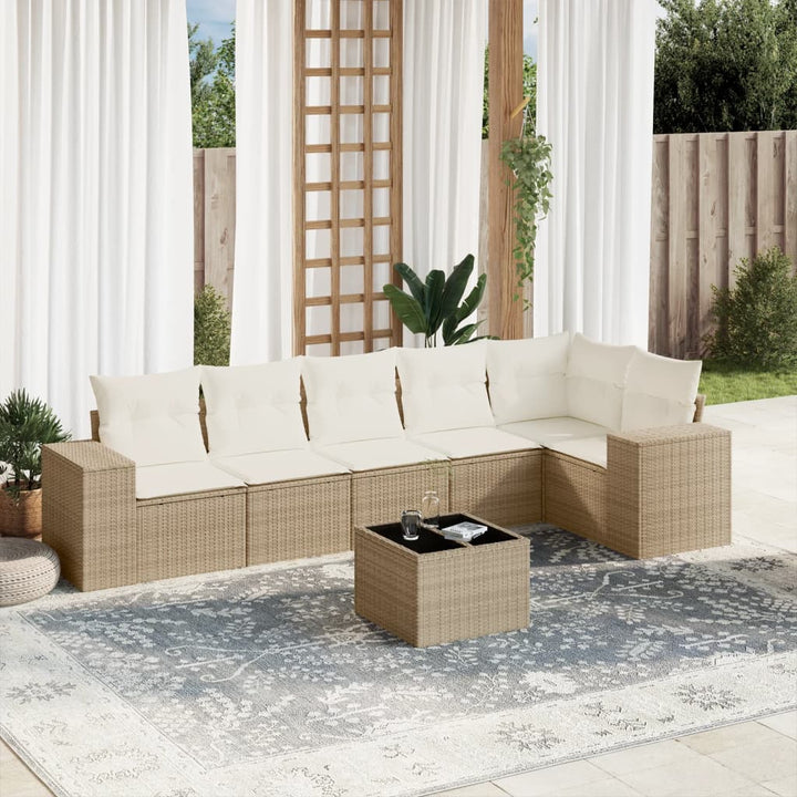Set Mobilier De Grădină Cu Perne, 6 Piese, , Poliratan