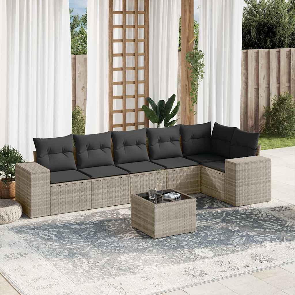 Set Mobilier De Grădină Cu Perne, 6 Piese, , Poliratan