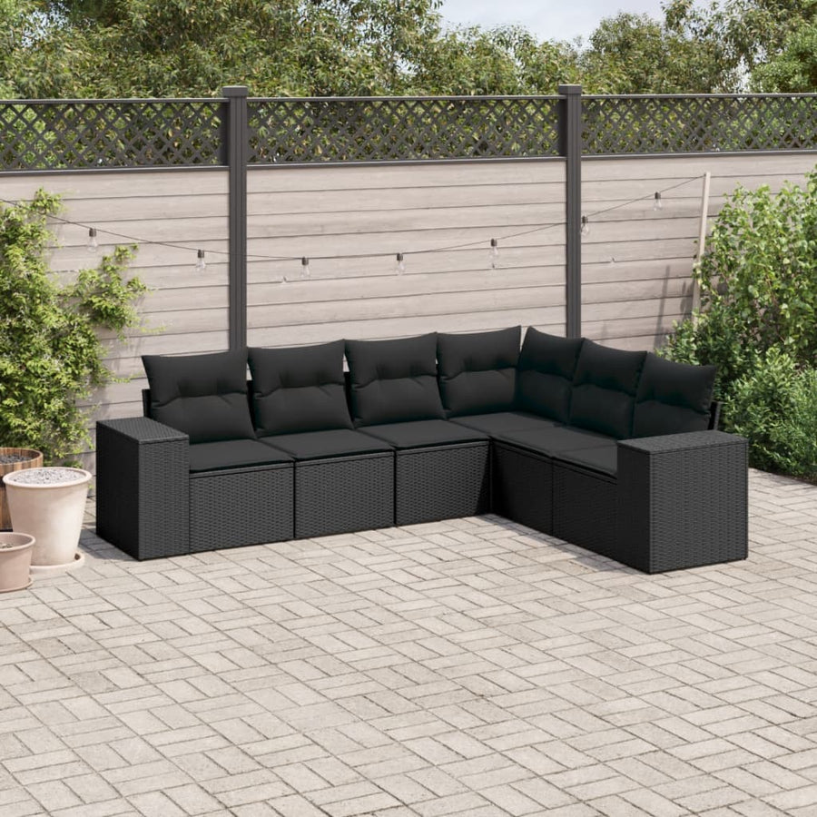 Set Mobilier De Grădină Cu Perne, 6 Piese, , Poliratan