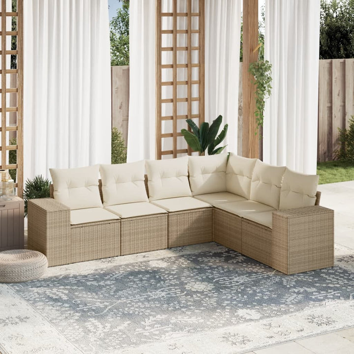 Set Mobilier De Grădină Cu Perne, 6 Piese, , Poliratan