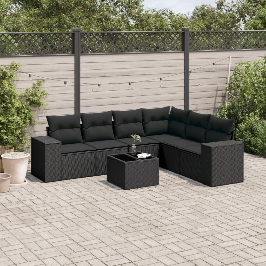 Set Mobilier De Grădină Cu Perne, 6 Piese, , Poliratan