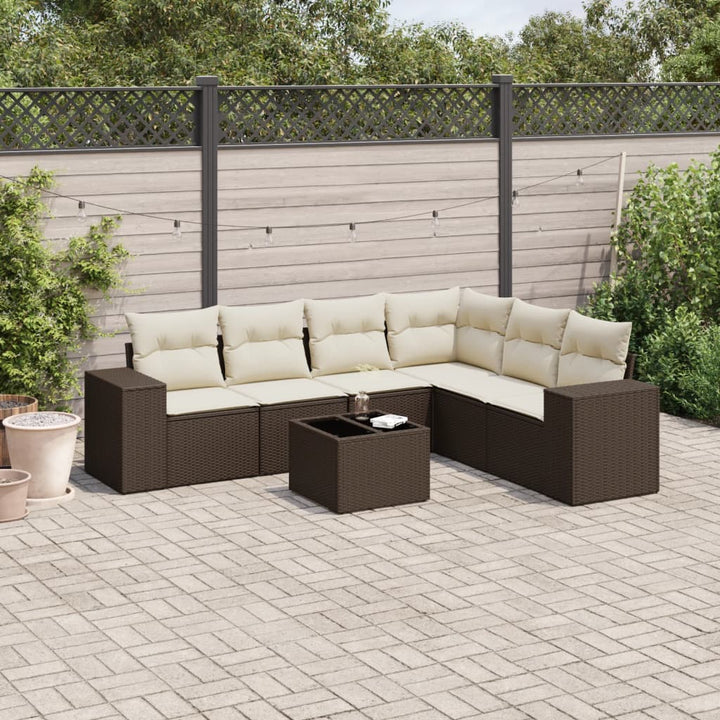 Set Mobilier De Grădină Cu Perne, 6 Piese, , Poliratan
