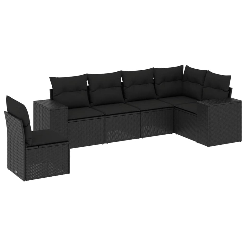 Set Mobilier De Grădină Cu Perne, 6 Piese, , Poliratan