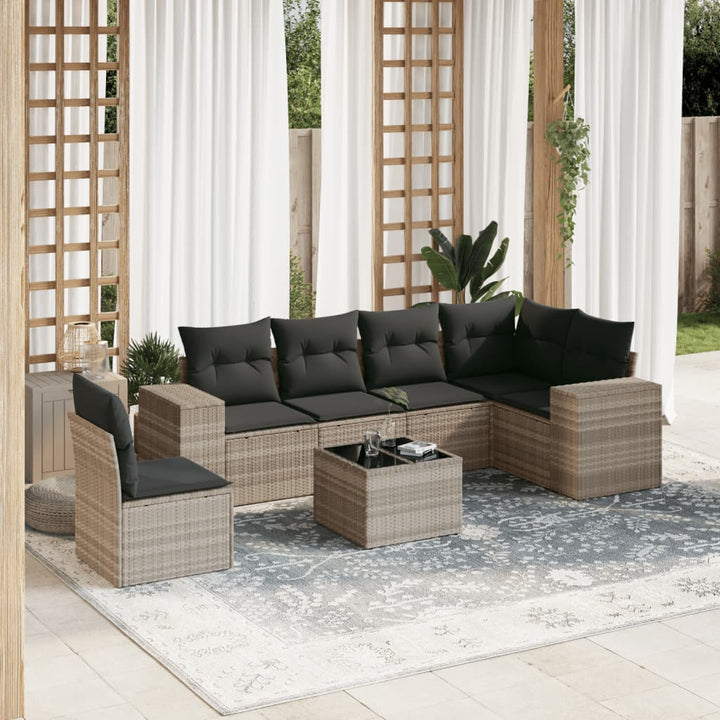 Set Mobilier De Grădină Cu Perne, 6 Piese, , Poliratan
