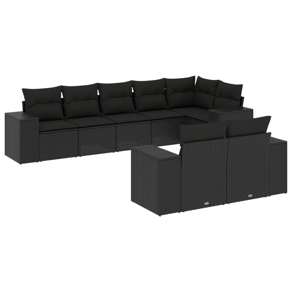 Set Mobilier De Grădină Cu Perne, 8 Piese, , Poliratan