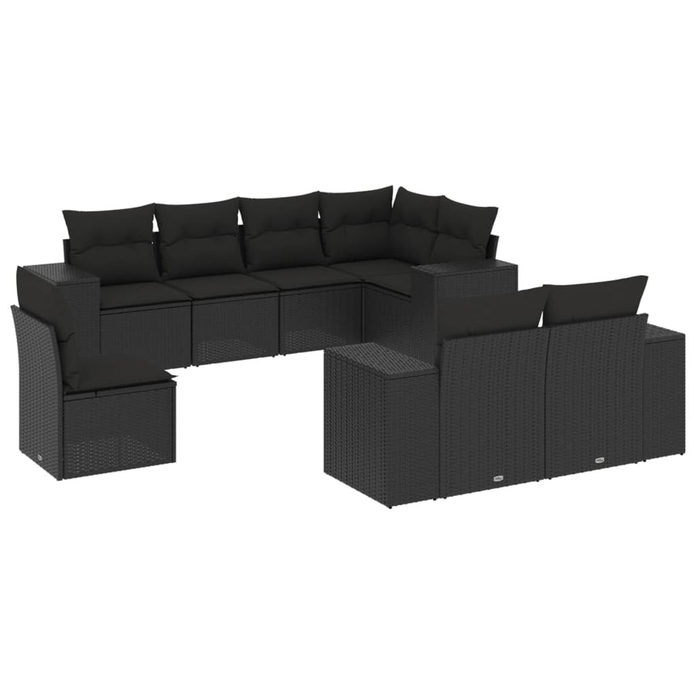 Set Mobilier De Grădină Cu Perne, 8 Piese, , Poliratan