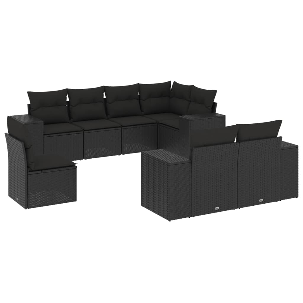 Set Mobilier De Grădină Cu Perne, 8 Piese, , Poliratan