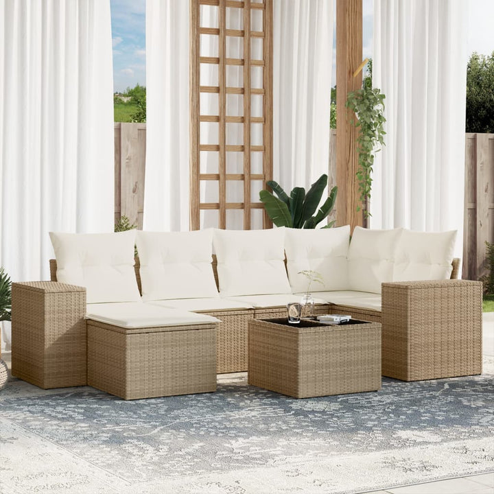 Set Mobilier De Grădină Cu Perne, 6 Piese, Negru, Poliratan