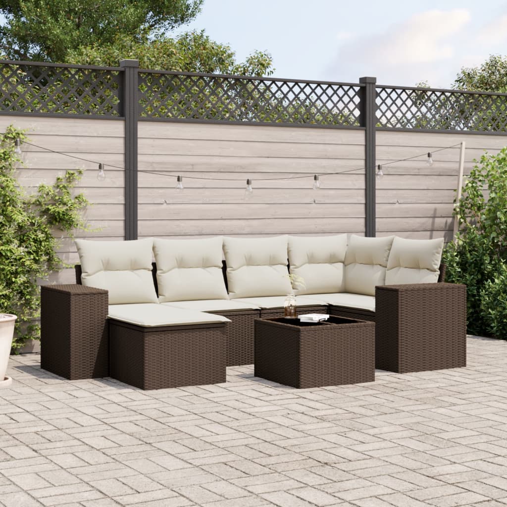 Set Mobilier De Grădină Cu Perne, 6 Piese, Negru, Poliratan