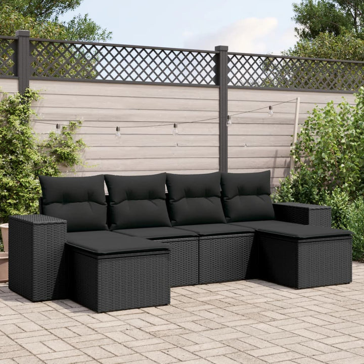 Set Mobilier Grădină Cu Perne, 6 Piese, Gri, Poliratan
