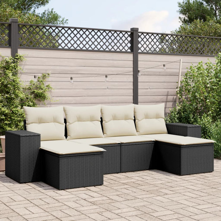 Set Mobilier Grădină Cu Perne, 6 Piese, Gri, Poliratan