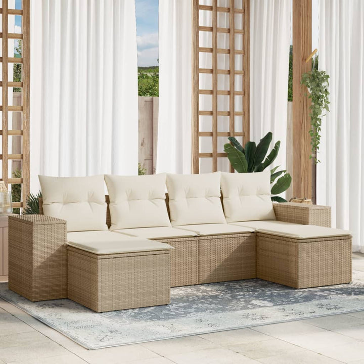 Set Mobilier Grădină Cu Perne, 6 Piese, Gri, Poliratan