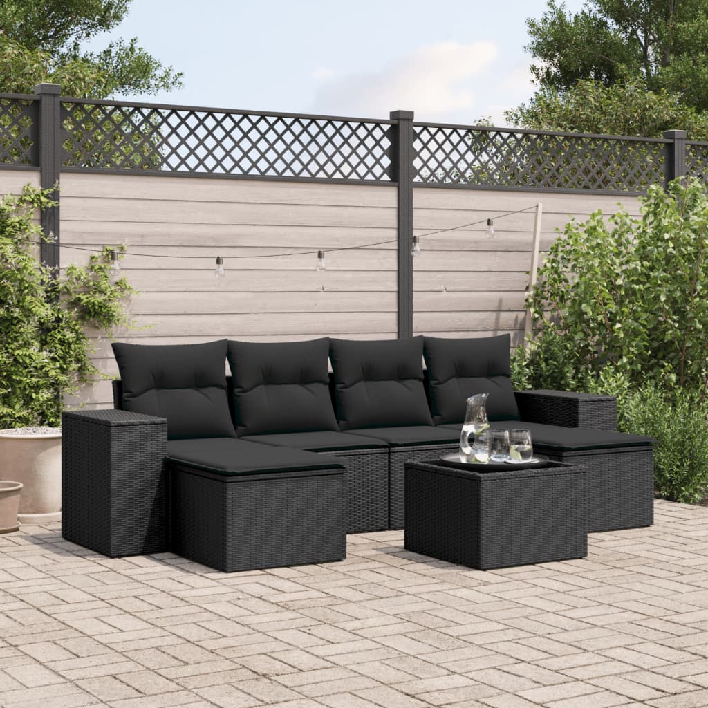 Set Mobilier Grădină Cu Perne, 6 Piese, Gri, Poliratan