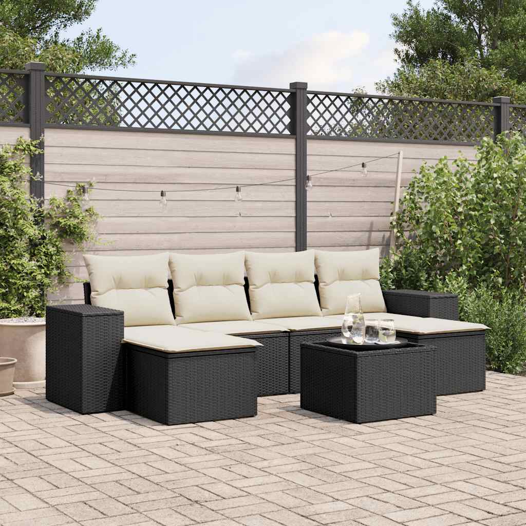Set Mobilier Grădină Cu Perne, 6 Piese, Gri, Poliratan