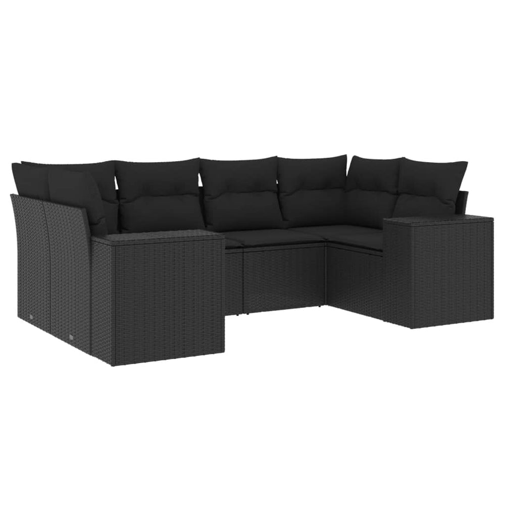 Set Mobilier De Grădină Cu Perne, 6 Piese, , Poliratan