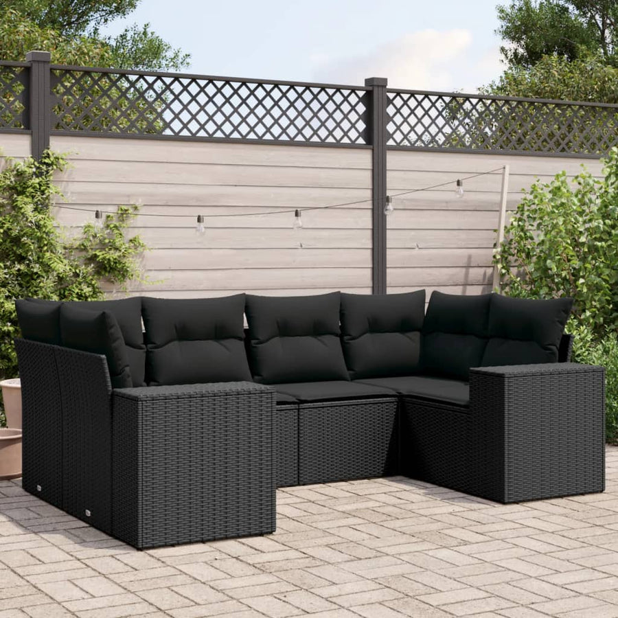 Set Mobilier De Grădină Cu Perne, 6 Piese, , Poliratan
