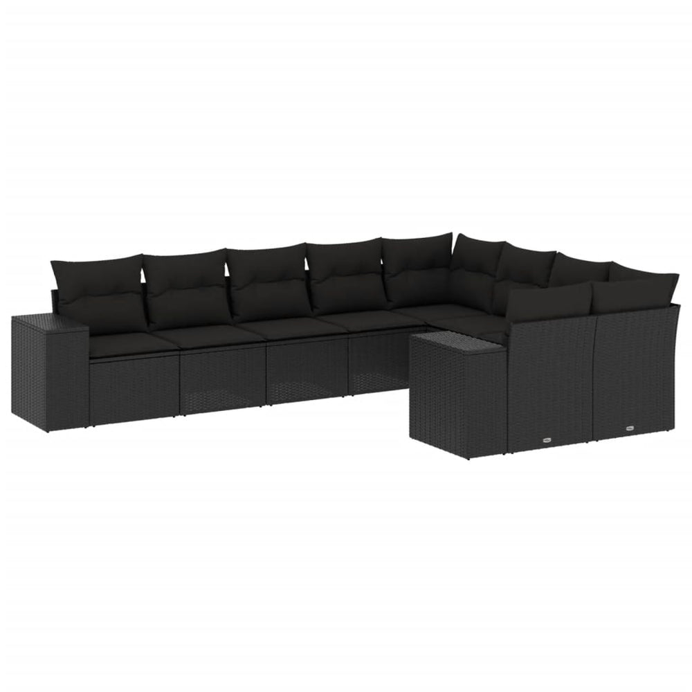 Set Mobilier De Grădină Cu Perne, 9 Piese, , Poliratan