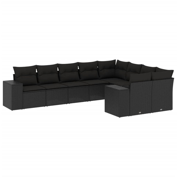 Set Mobilier De Grădină Cu Perne, 9 Piese, , Poliratan