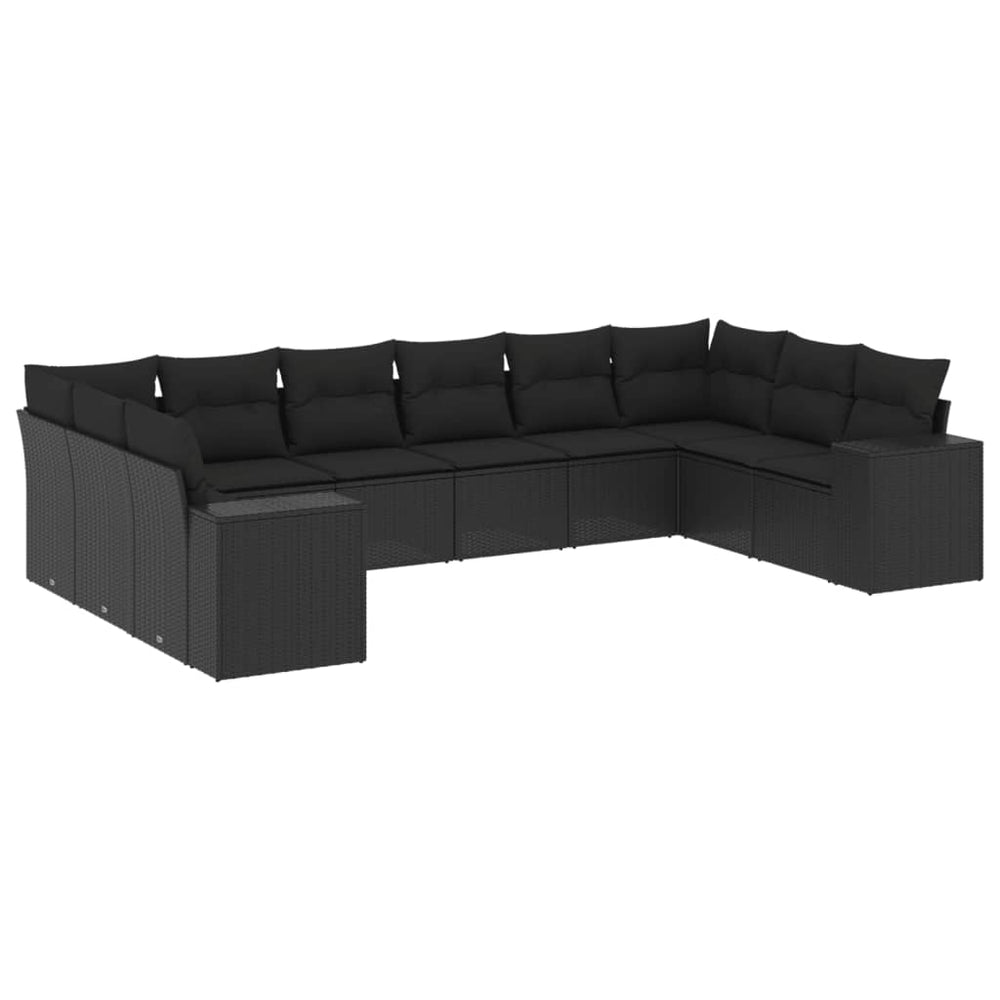 Set Canapele De Grădină Cu Perne, 10 Piese, , Poliratan