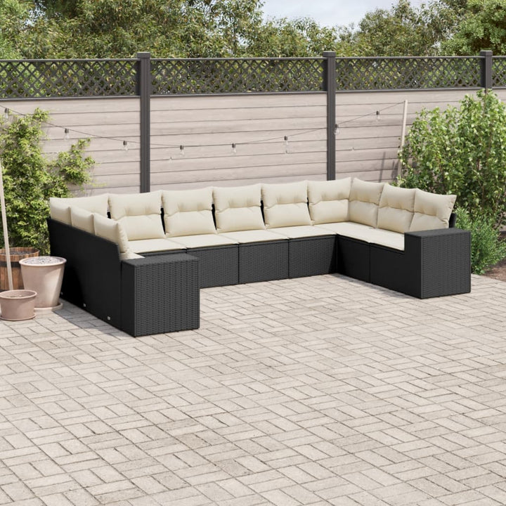 Set Canapele De Grădină Cu Perne, 10 Piese, , Poliratan