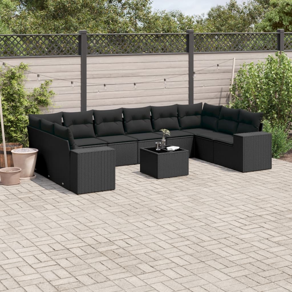 Set Canapele De Grădină Cu Perne, 10 Piese, , Poliratan