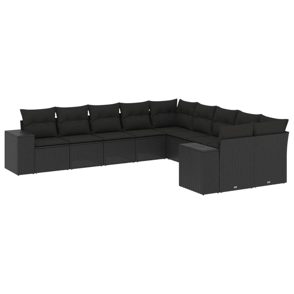 Set Canapele De Grădină Cu Perne, 10 Piese, , Poliratan