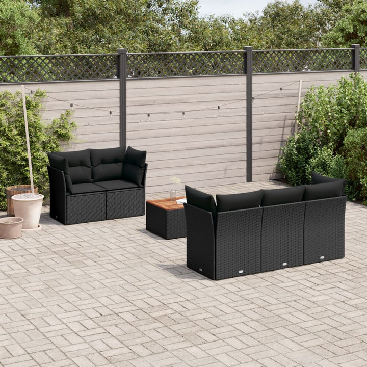 Set Canapele De Grădină Cu Perne, 6 Piese, Bej, Poliratan