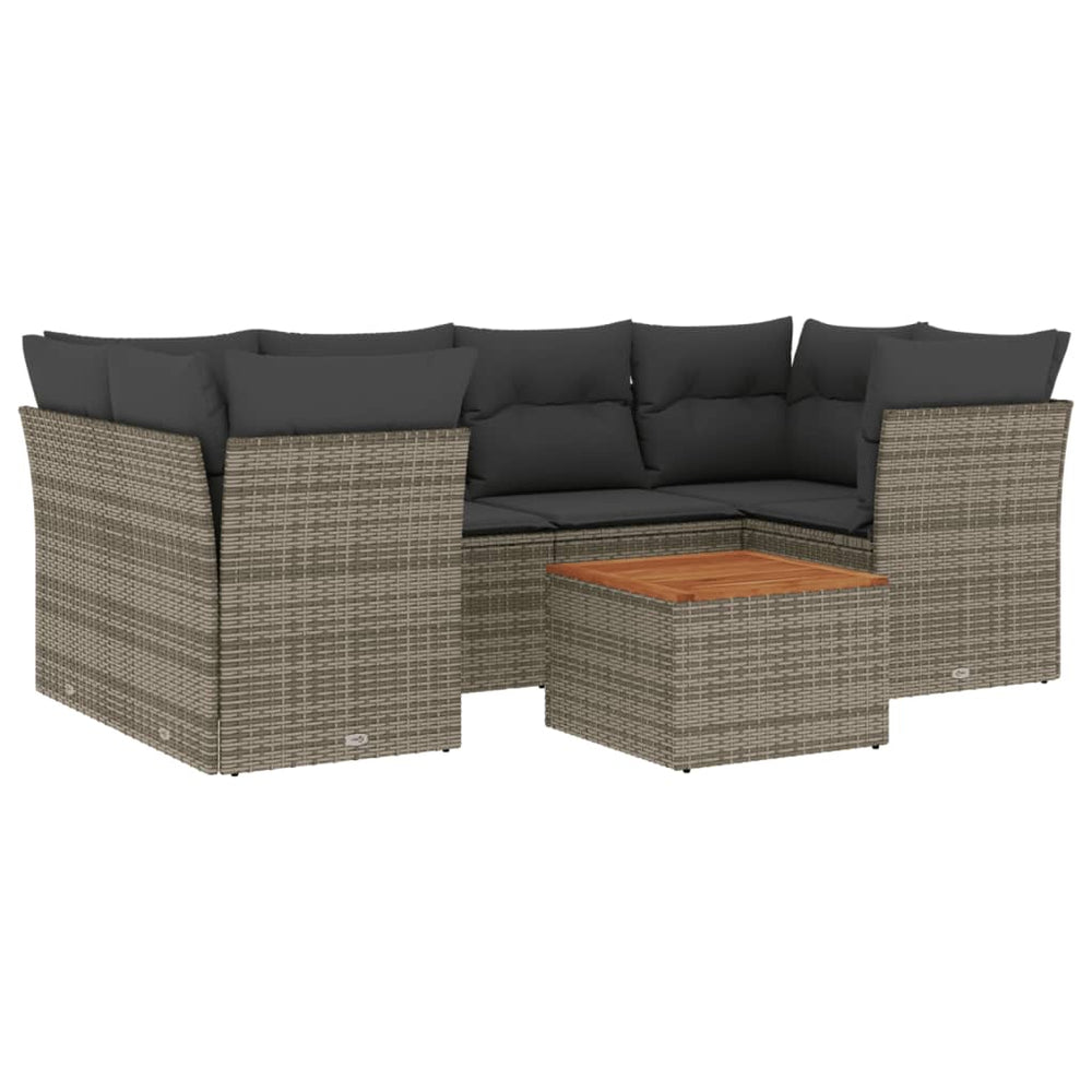 Set Canapele De Grădină, 7 Piese, Cu Perne, , Poliratan