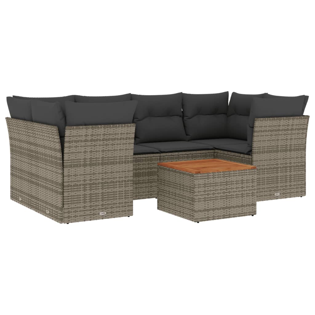 Set Canapele De Grădină, 7 Piese, Cu Perne, , Poliratan