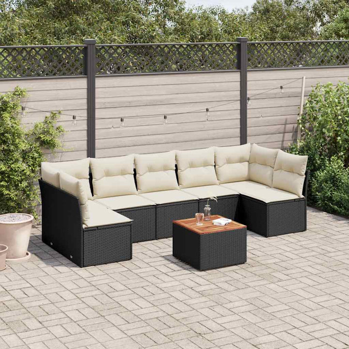 Set Canapele De Grădină Cu Perne, 8 Piese, Gri, Poliratan
