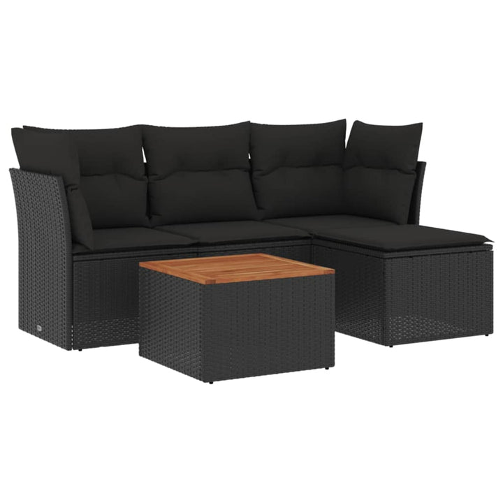 Set Mobilier De Grădină Cu Perne, 5 Piese, , Poliratan