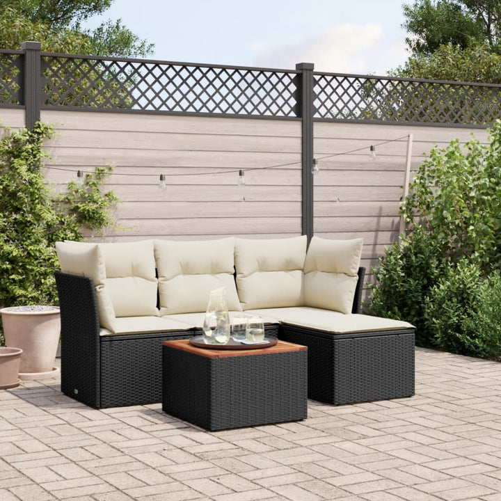 Set Mobilier De Grădină Cu Perne, 5 Piese, , Poliratan