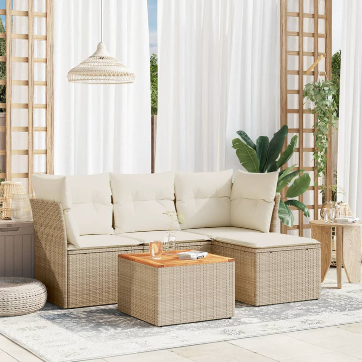 Set Mobilier De Grădină Cu Perne, 5 Piese, , Poliratan