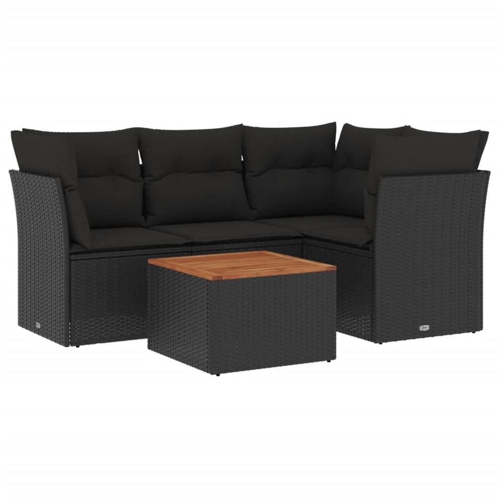 Set Mobilier De Grădină Cu Perne, 5 Piese, , Poliratan