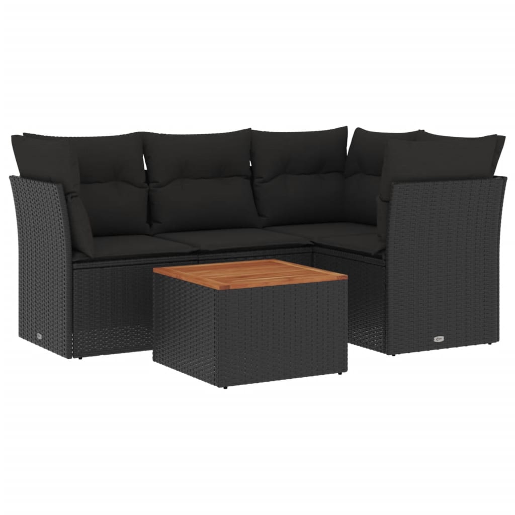 Set Mobilier De Grădină Cu Perne, 5 Piese, , Poliratan