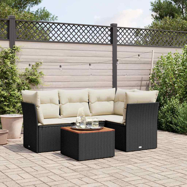 Set Mobilier De Grădină Cu Perne, 5 Piese, , Poliratan